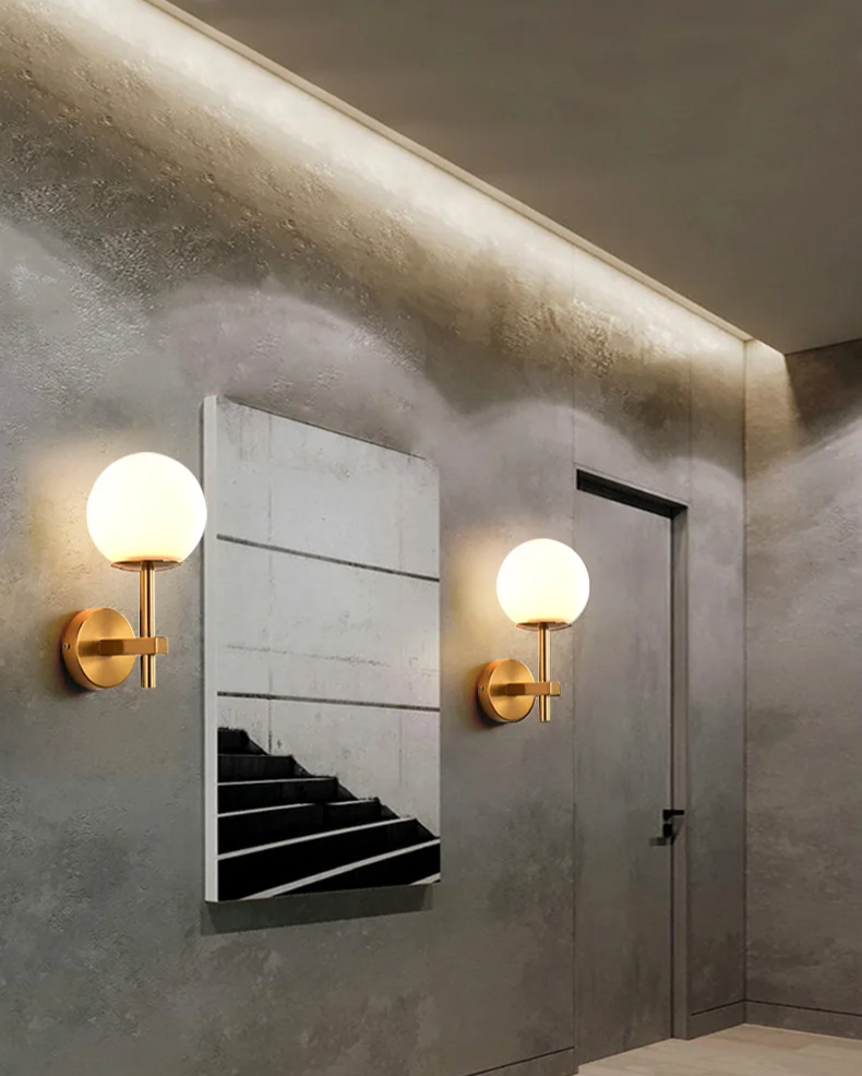 LumiNord – Nordic Moderne LED Wandlamp met Glazen Lichtbol - wandlamp