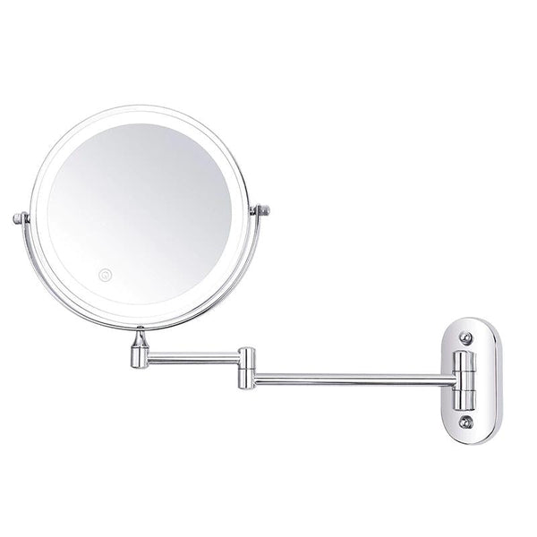 Chroomzilver Oplaadbare Led Vergrotende Spiegel Voor Make-Up En Badkamer - wandlampen - zijaanzicht