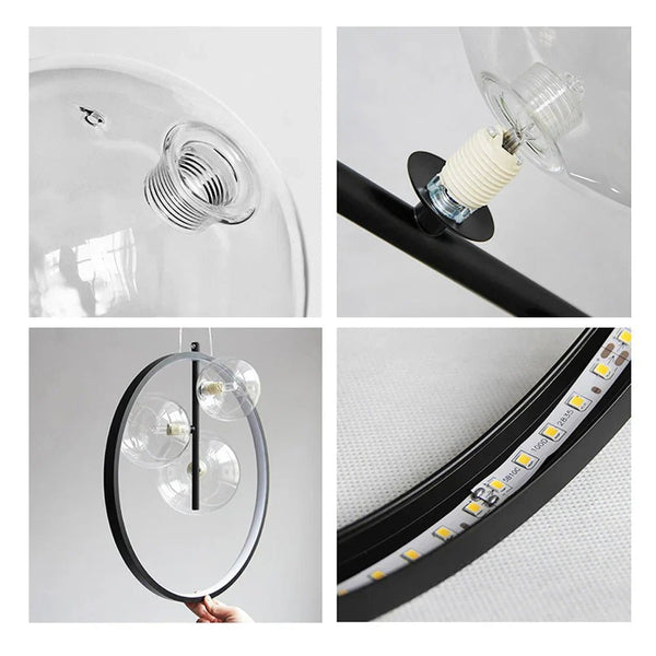 Nordic Bubble Glazen Hanglampen Met Ring - hanglampen - close-up