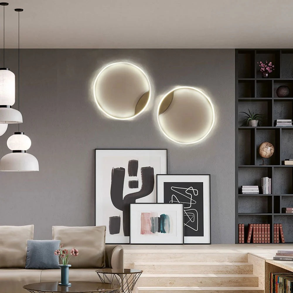 Skapetze - S.LUCE LED Ring 100 Wand & Plafond Dimbaar Chroom - wandlampen - zijaanzicht