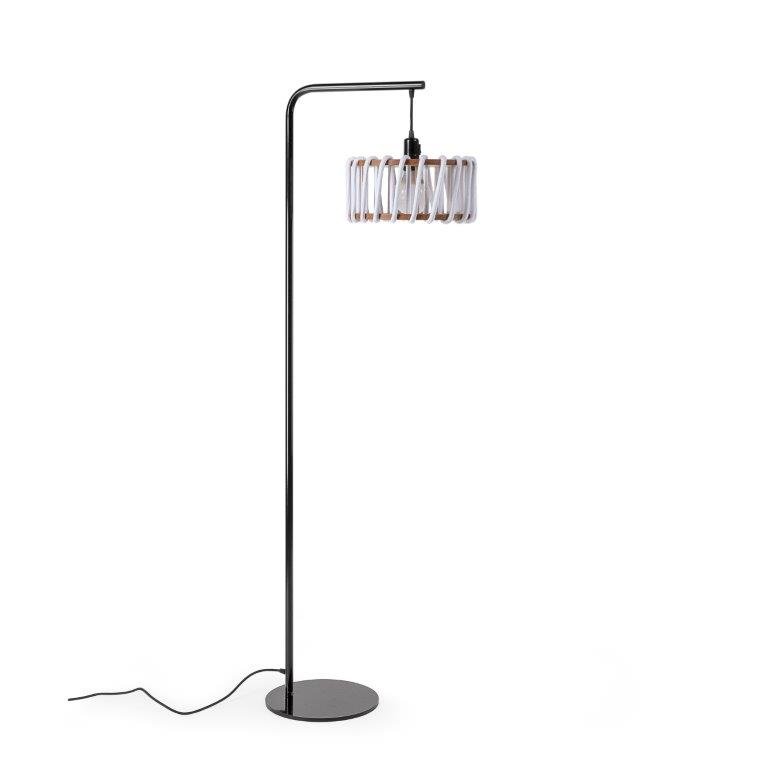 Emko - Macaron Vloerlamp, Zwart Frame, Witte Kap - vloerlamp - afmetingen