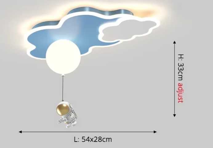 Nordic Astronaut Cloud LED Hanglamp - plafondlamp - zijaanzicht