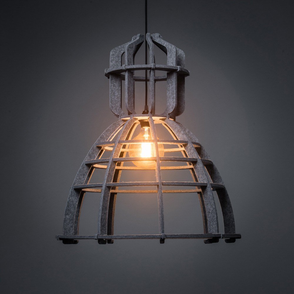 Het Lichtlab - No.19Xl Hanglamp Pet Felt Donkergrijs van Olaf Weller - hanglampen - sfeerbeeld