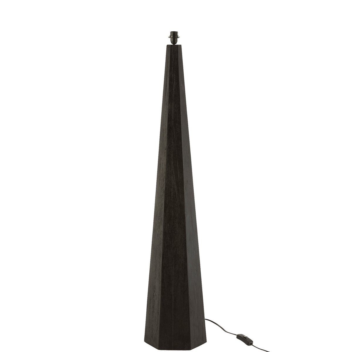 J-Line Lampenvoet Octogonaal - Hout - Zwart - Large - vloerlamp