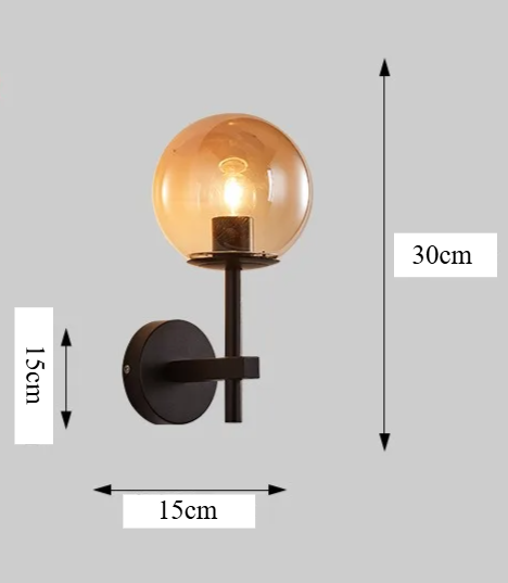 LumiNord – Nordic Moderne LED Wandlamp met Glazen Lichtbol - wandlamp - materiaaldetail