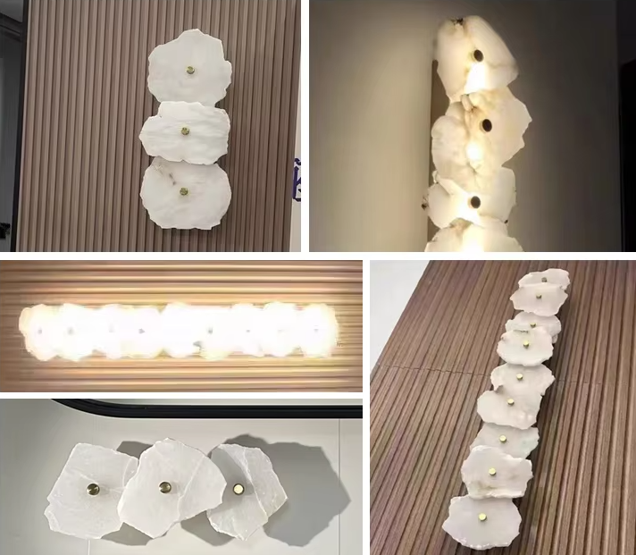 LUMARA Spaanse Alabaster Wandlamp - wandlamp - close-up