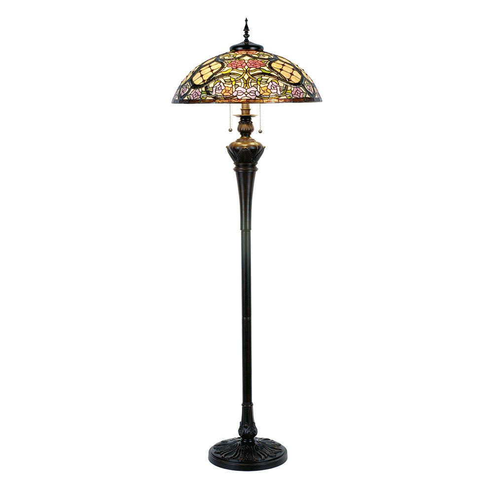 Lumi Lamp - Tiffany Vloerlamp Beige Roze - vloerlamp - in de kamer