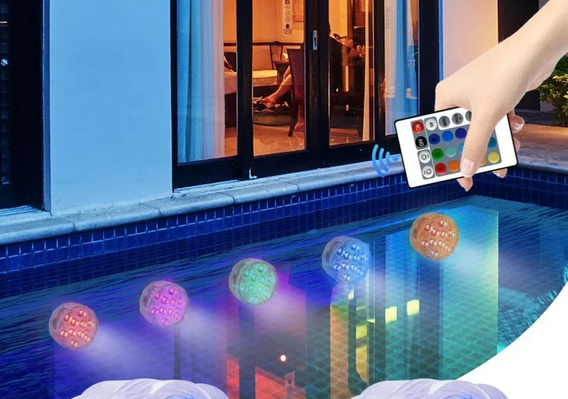LUMISNAP 10-LED RGB Onderwaterlampen met Magnetische Bevestiging