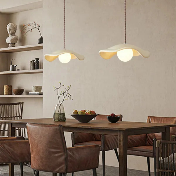 Creatieve Wabi Sabi Eetkamer Hanglamp Met Lotusbladeren - hanglampen - zijaanzicht