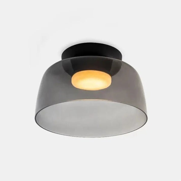 Scandinavische Designer Creatieve Persoonlijkheid Middeleeuwse Glazen Plafondlamp - plafondlamp - zijaanzicht