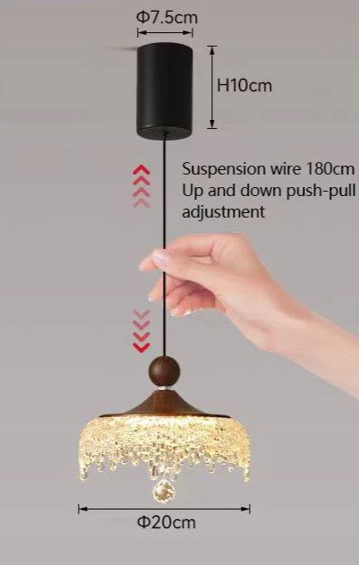 WalnoDrop Waterdruppel Hanglamp - plafondlamp - materiaaldetail