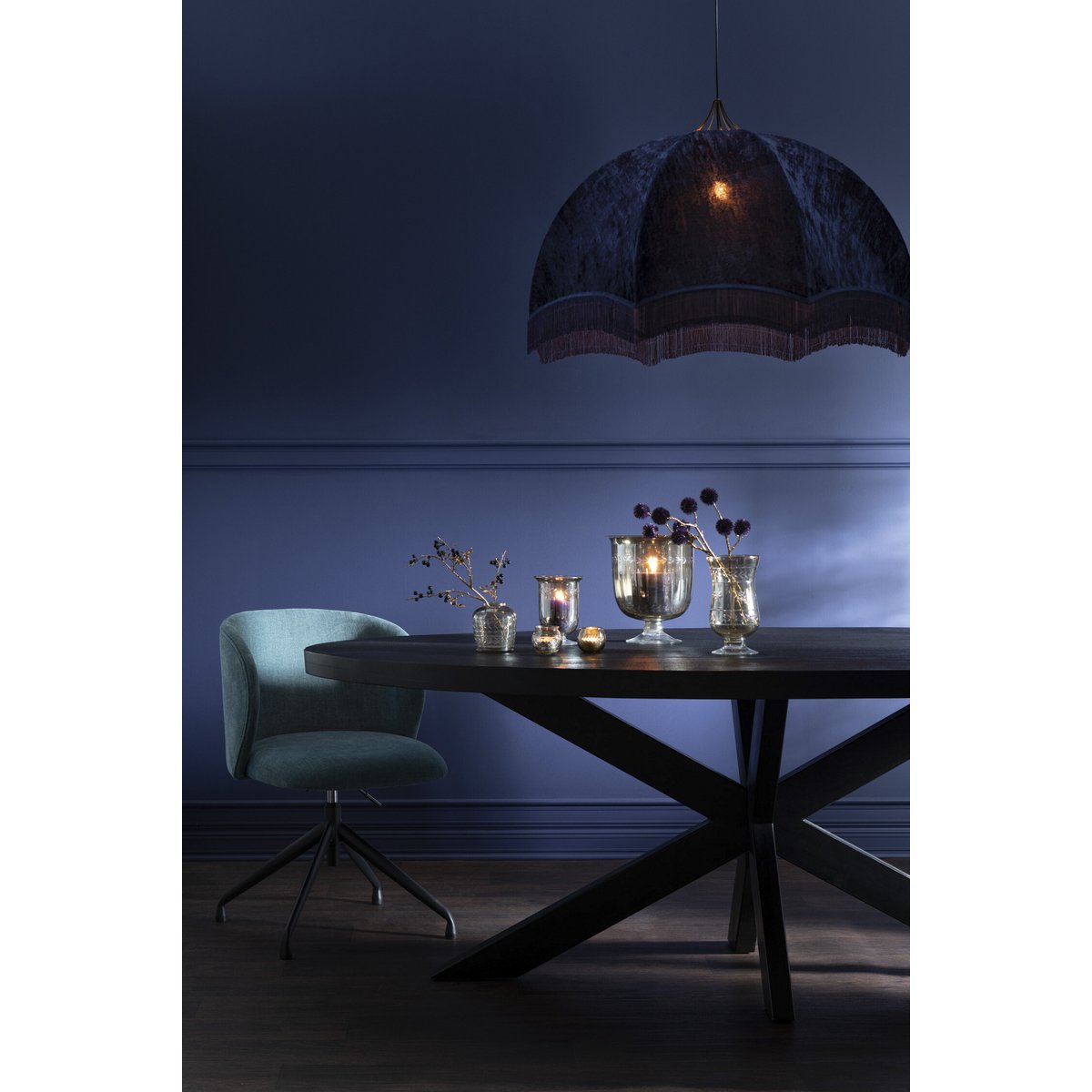 J-Line - Hanglamp Fluweel/Katoen Paars - hanglampen - detail