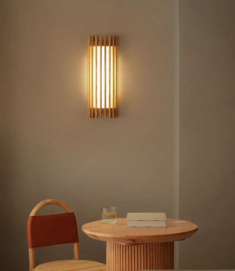 “ZenAura Wabi-Sabi Wandlamp” – Japanse Retro Walnoot LED Wandverlichting - wandlamp