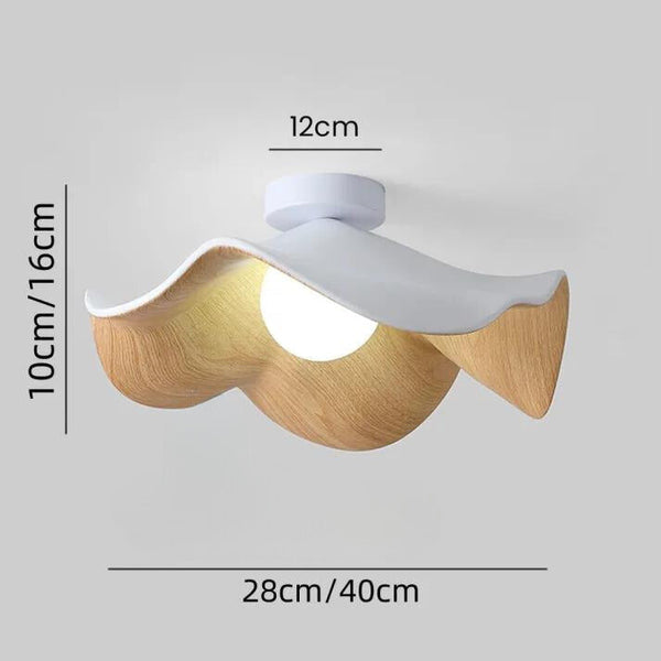 Scandinavische Houten Lotus Plafondlamp - plafondlamp - afmetingen