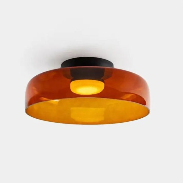 Scandinavische Designer Creatieve Persoonlijkheid Middeleeuwse Glazen Plafondlamp - plafondlamp - close-up