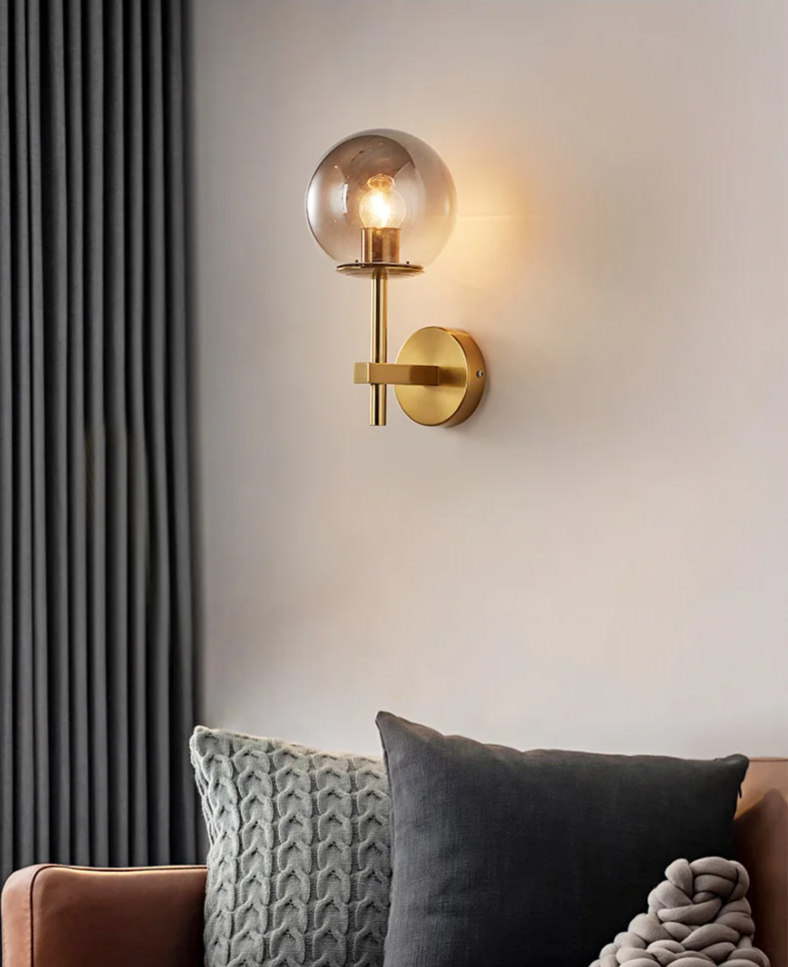 LumiNord – Nordic Moderne LED Wandlamp met Glazen Lichtbol - wandlamp - close-up