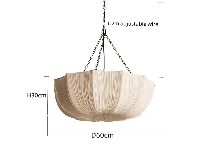 KumoWabi Japanse Wabi-Sabi Stoffen Hanglamp - plafondlamp - sfeerbeeld