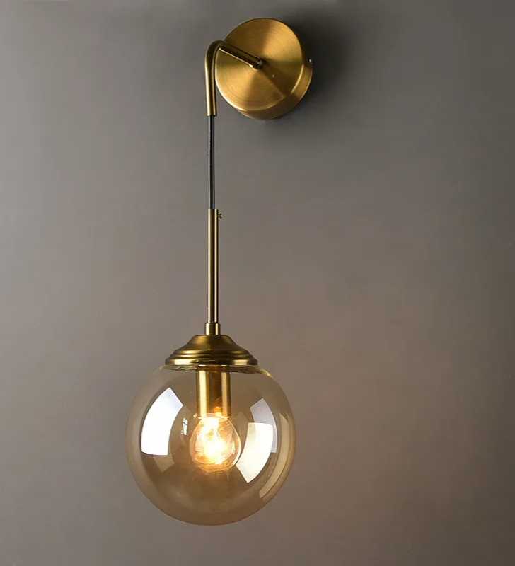 LumoNord Glasbol LED Wandlamp - wandlamp - zijaanzicht