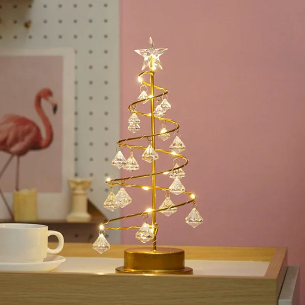 Kristallen Tafellamp In De Vorm Van Een Charmante Kerstboom - tafellampen - in de kamer
