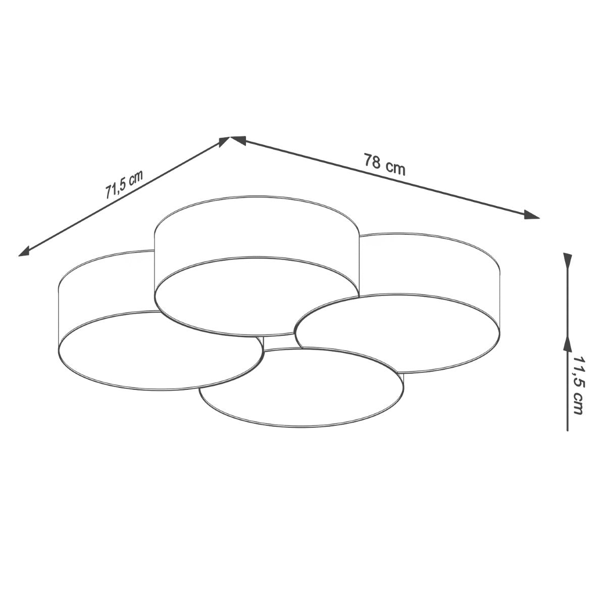 Lightinup SRL - Circle 4 Plafondlamp Wit - plafondlamp - zijaanzicht