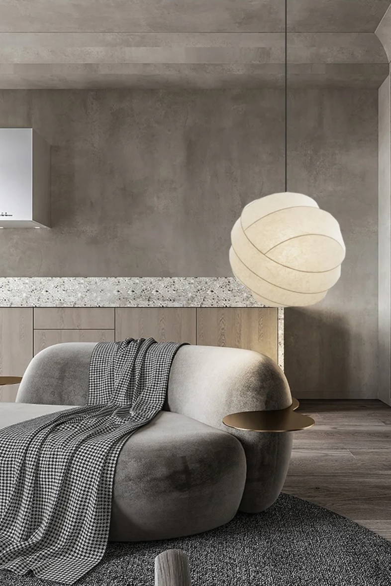 Wabi Sabi Zijde Hanglamp – Japanse Minimalistische Ronde Plafondlamp - hanglampen - afmetingen