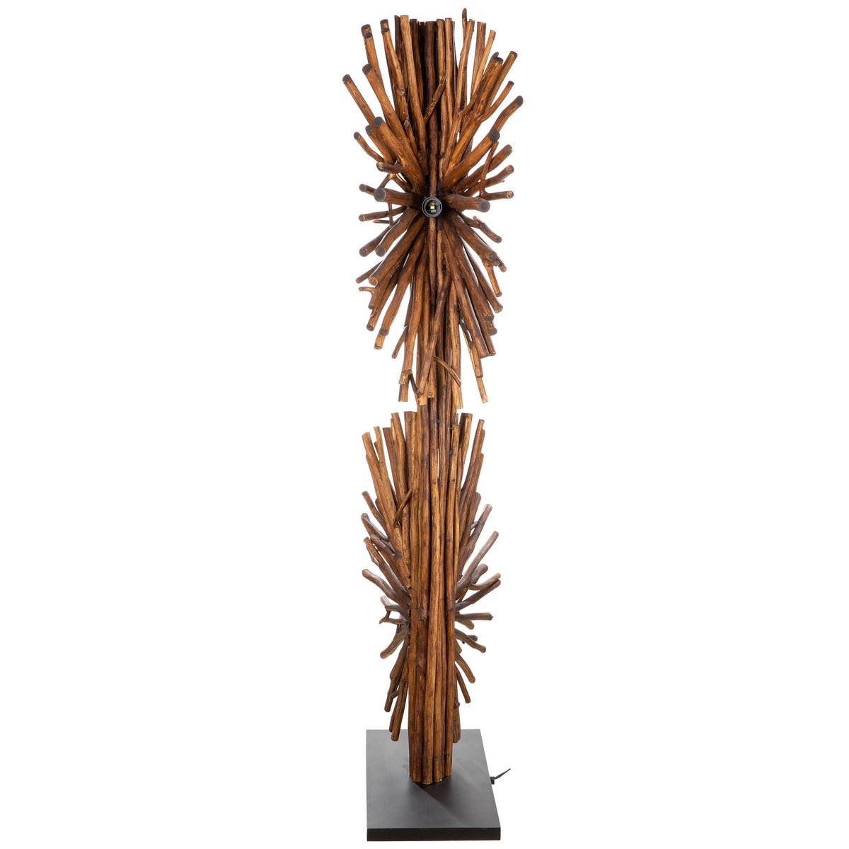 Gilde Handwerk - Houten Lamp "Dual" - vloerlamp - zijaanzicht