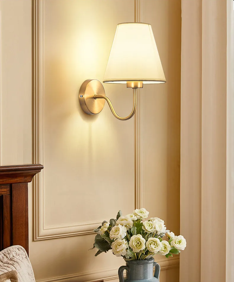 LumaFabrica – Nordic Wandlamp met Stoffen Lampenkap - wandlamp - afmetingen