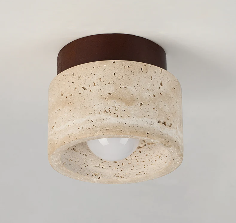 Wabi Sabi Travertin Plafondlamp - plafondlamp - sfeerbeeld