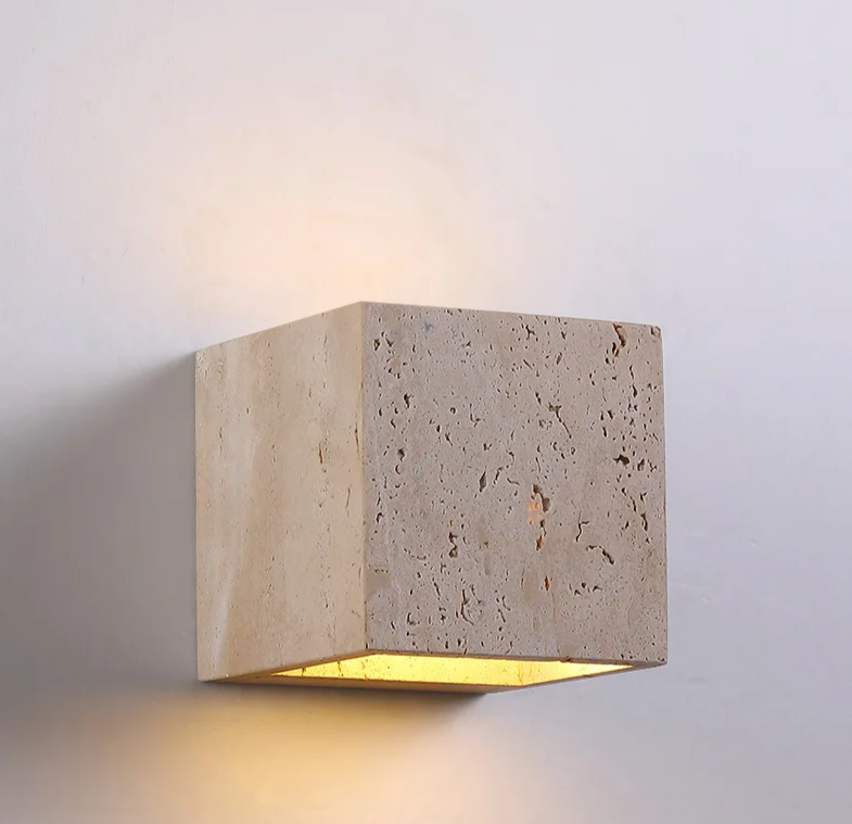StoneBloc Buitenwandlamp – Natuurlijke Steenlook Wandlamp voor Tuin, Hal & Badkamer - buitenverlichting - detail