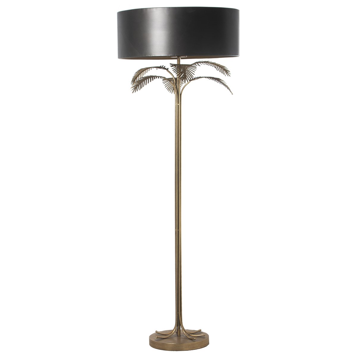 Alexandra Style - Goud/Zwart Metalen Vloerlamp, 1Xe27, Max.60W, Voet: Ø30C °60X165Cm, Scherm: °60X22Cm St61317 - vloerlamp - 
