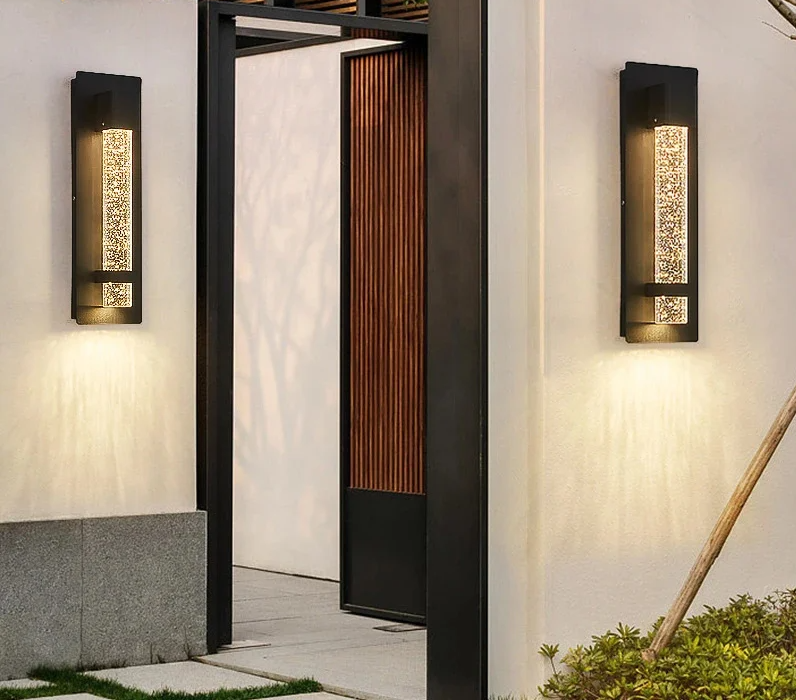 CrystalLux Buitenwandlamp – Moderne Waterdichte Wandverlichting met K9 Kristal & Anti-Roest Aluminium
