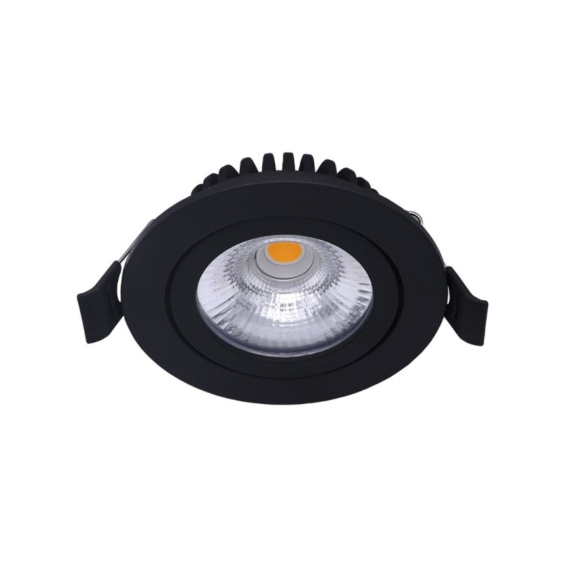 Noxion LED Kantelbaar Slim Spot Zwart Rond 5W 550lm 60D - 940 Koel Wit | 85mm - IP54 - Dimbaar - Beste Kleurweergave