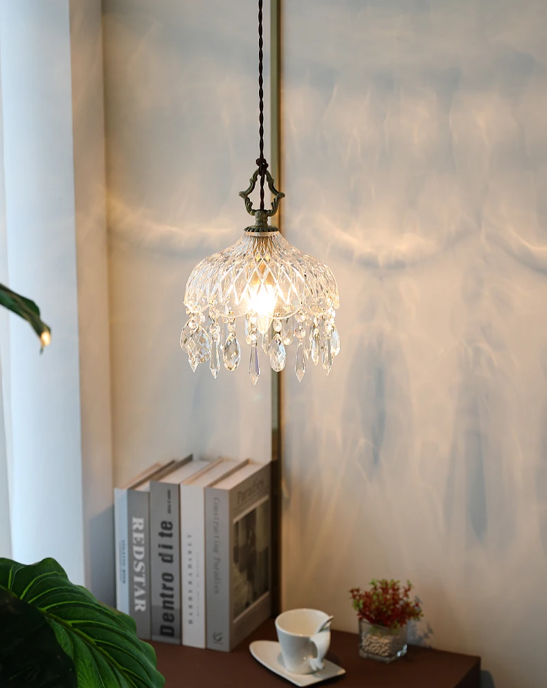 Franse Retro Glazen Hanglamp - hanglampen - verlicht