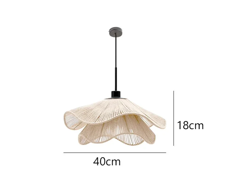 WabiRope Aura: Scandinavische Wabi Sabi Hennep Touw Hanglamp - hanglampen - materiaaldetail