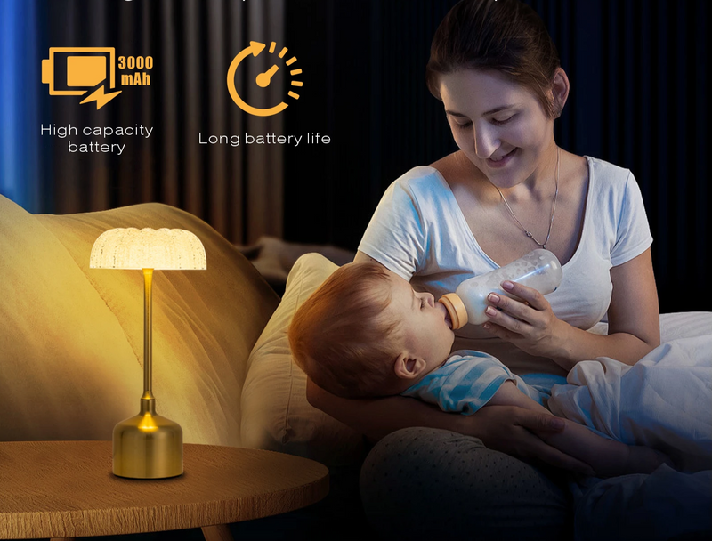 LumiVintage 3000 – Retro LED Tafellamp met Touchbediening en 3000mAh Oplaadbare Batterij