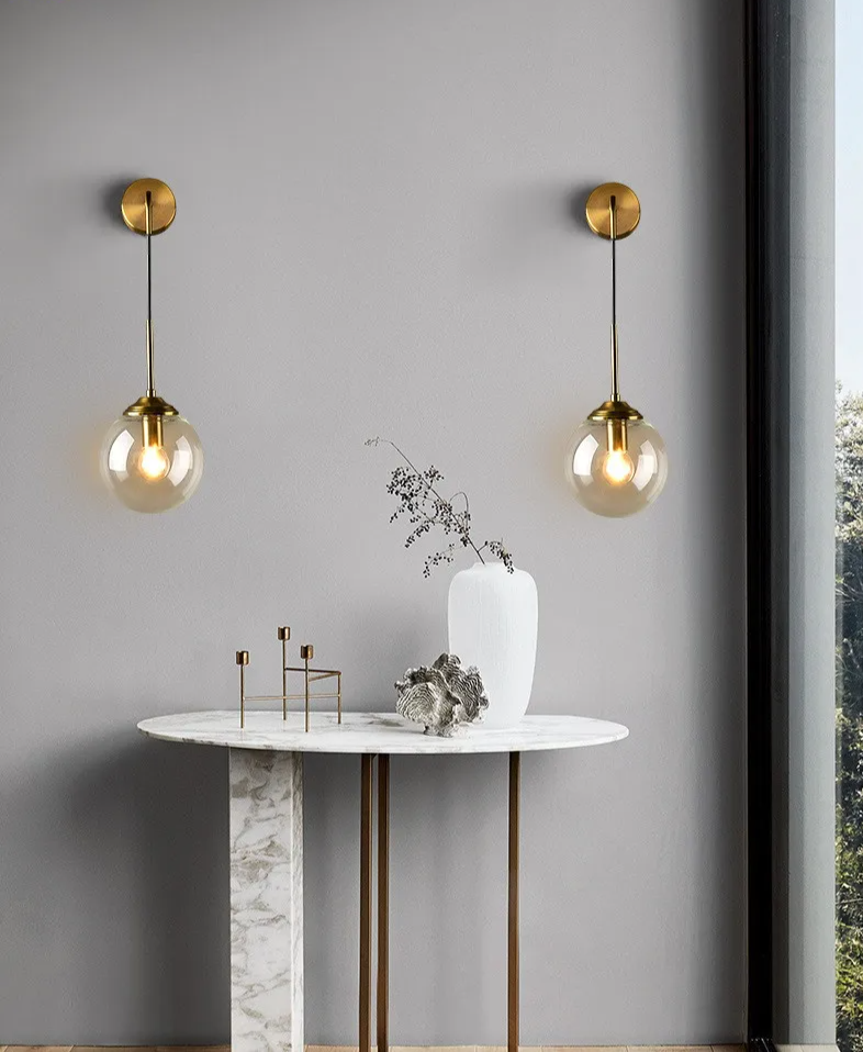 LumoNord Glasbol LED Wandlamp - wandlamp - afmetingen
