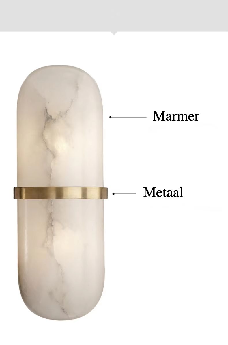 Luxe Marmeren Wandlamp – Stijlvolle Verlichting met Elegant Design - wandlamp - afmetingen