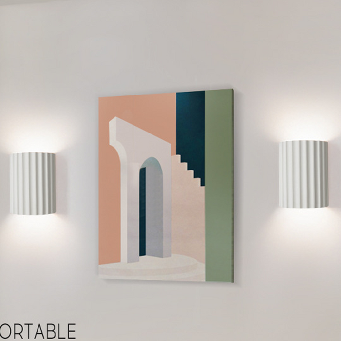 Moderne Halfronde Wandlamp Van Hars Voor De Woonkamer - wandlampen - zijaanzicht