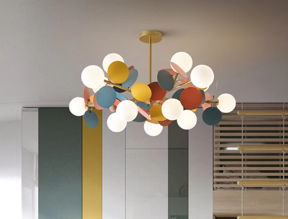 NatureGlow Kleurrijke Tak Kroonluchter - hanglampen - materiaaldetail