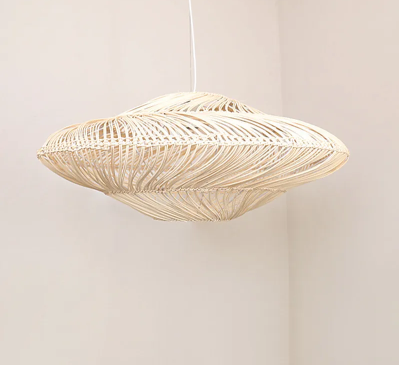 ZenRattan – Japanse Wabi-Sabi LED Hanglamp - plafondlamp - close-up
