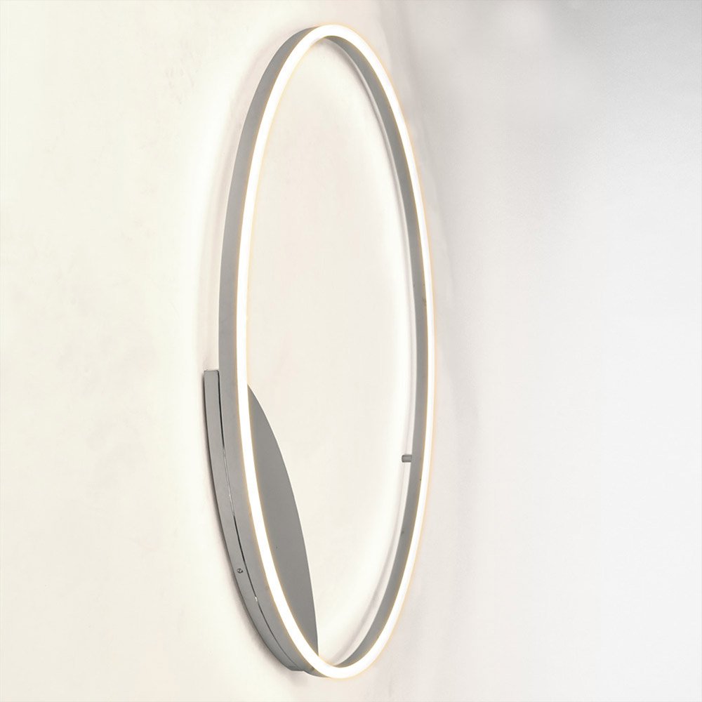 Skapetze - S.LUCE LED Ring 100 Wand & Plafond Dimbaar Chroom - wandlampen - materiaaldetail