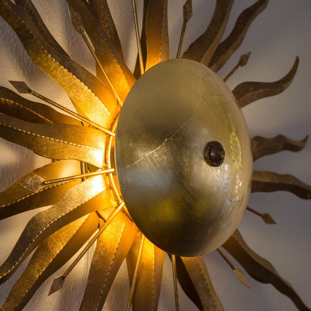 Skapetze - Diator Xl Handgesmeed Zonneroest En Gouden Kleuren - wandlampen - detail