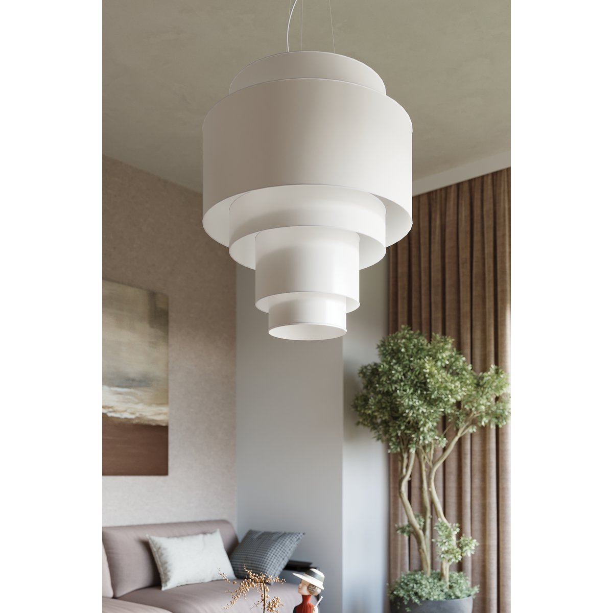 Lightinup SRL - Reflectie 50 Witte Kroonluchter - hanglampen - sfeerbeeld