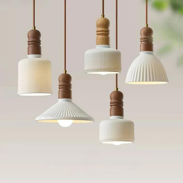 Crème Wind Massief Houten Hanglamp - hanglampen