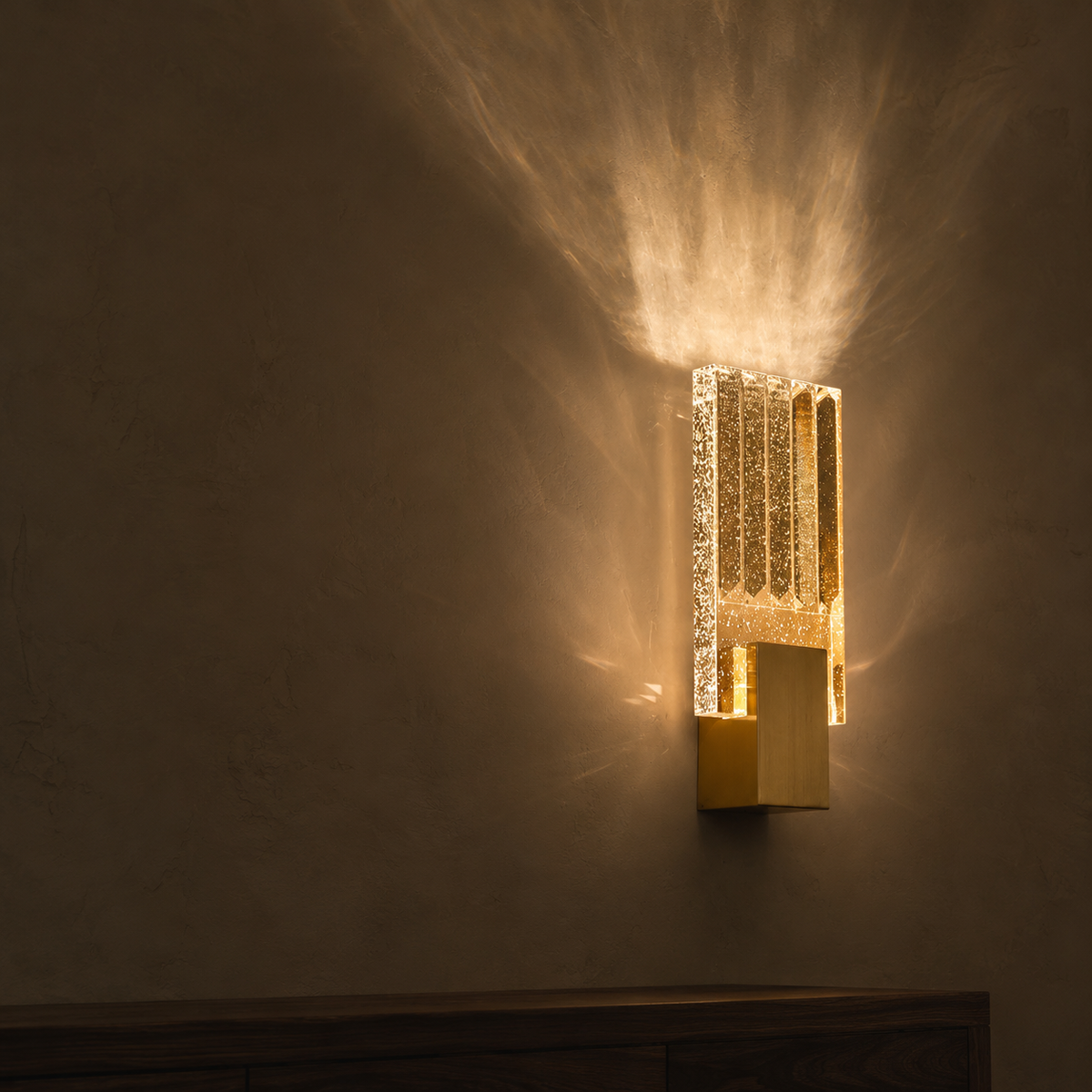 AuroraLux Bubble Wandlamp – Luxe Gouden LED - wandlamp - sfeerbeeld