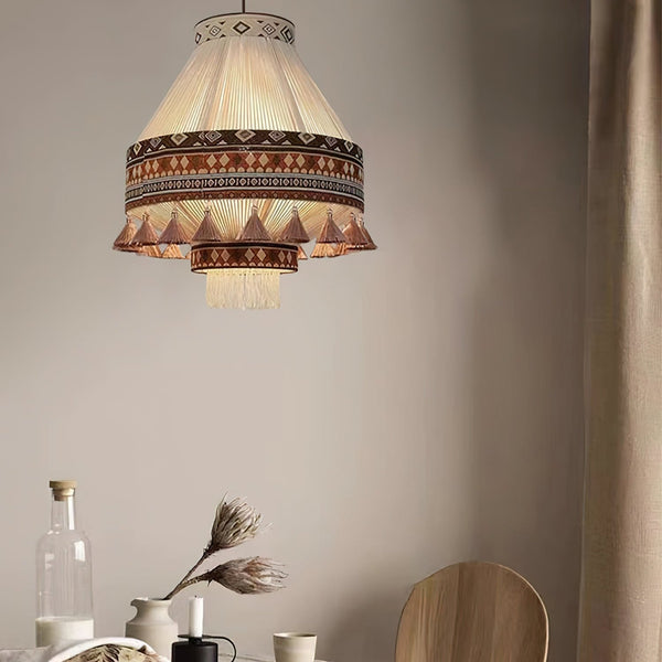 Geweven Bohemian Fringe Hanglamp - hanglampen - detail