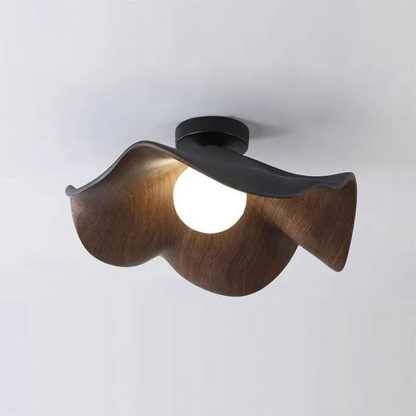 Scandinavische Houten Lotus Plafondlamp - plafondlamp - in de kamer
