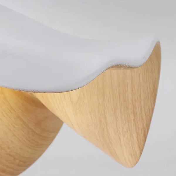 Scandinavische Houten Lotus Plafondlamp - plafondlamp - close-up