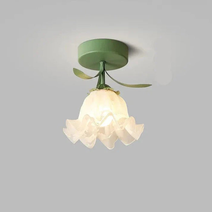 Eenvoudige Tiffany Plafondlamp Met Minibloemen - plafondlamp - sfeerbeeld