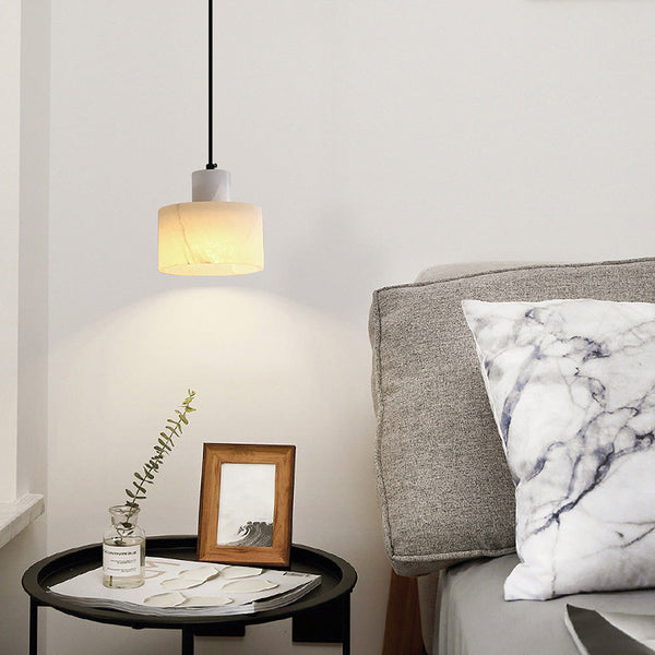 Scandinavische Eenvoudige Hanglamp In Wit Marmer